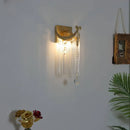 Vintage crystal and brass wall light for elegant interiors