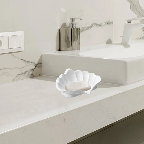 shell soap dish polypropylene desktop holder for storage - vue 6 sur 7