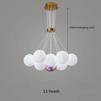 Nordic glass ball planet moon 3D printed creative chandelier