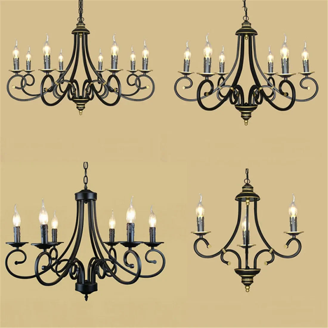 Creative retro european iron chandelier for interior decoration - vue 3 sur 11