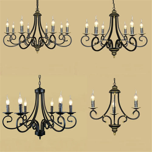 Creative retro european iron chandelier for interior decoration - vue 4 sur 11