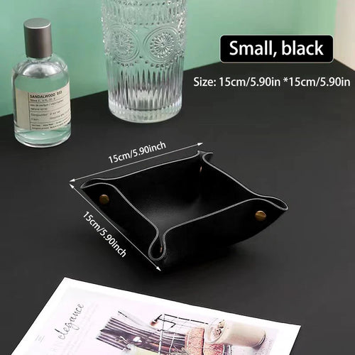 Leather storage box for keys and cosmetics - vue 9 sur 17