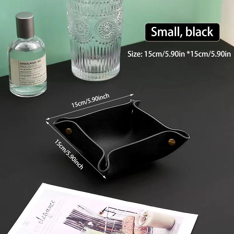 Leather storage box for keys and cosmetics - vue 8 sur 17