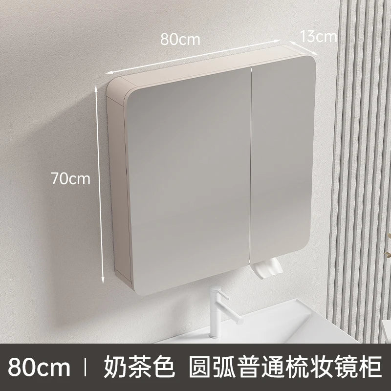 circular aluminum wardrobe with mirror, smart lighting and storage - vue 32 sur 32