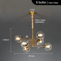 Modern LED chandelier with 10 globes decorative light