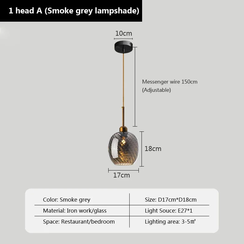 Modern glass pendant light for decorative indoor lighting - vue 19 sur 22