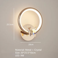 Gold ring LED butterfly light for hotel, boutique, office, restaurant