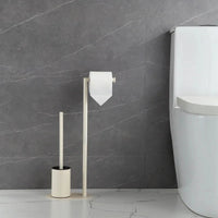Stainless steel toilet brush with removable holder
