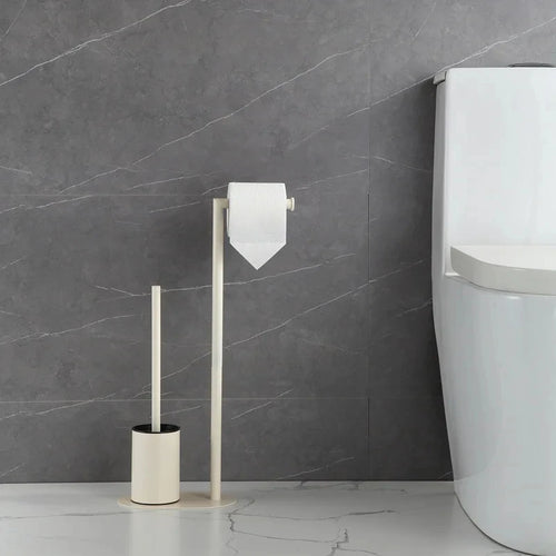 Stainless steel toilet brush with removable holder