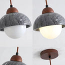 Modern marble and wood pendant light for bar