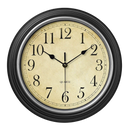 silent vintage wall clock with roman and arabic numerals