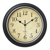 silent vintage wall clock with roman and arabic numerals