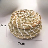 set of handmade straw storage baskets