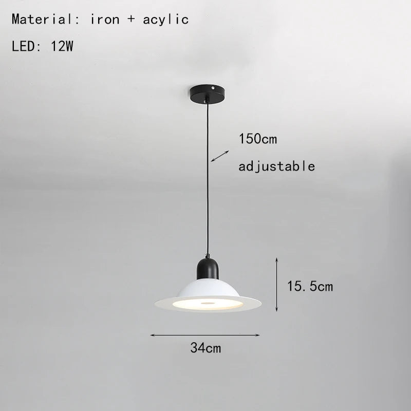 Adjustable wire metal LED pendant light - vue 10 sur 17