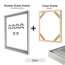 Metal floating frame kit for wall art