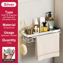 no-drill wall shelf for bathroom and kitchen storage