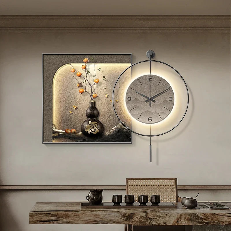 wall clock with unique and aesthetic design for modern decoration - vue 4 sur 12