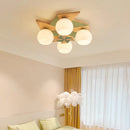 Log windmill ceiling light for children's room nordic retro style
