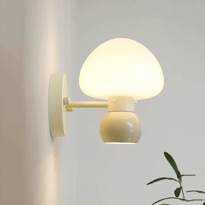 Decorative mushroom wall light for bedside
