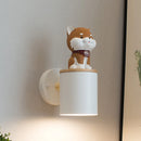 Nordic wall light with switch in iron and resin