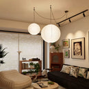 Nordic wabi sabi round rice paper LED pendant light