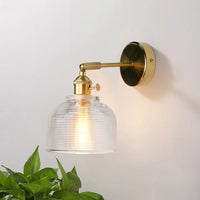 Modern glass and copper wall light for indoor lighting