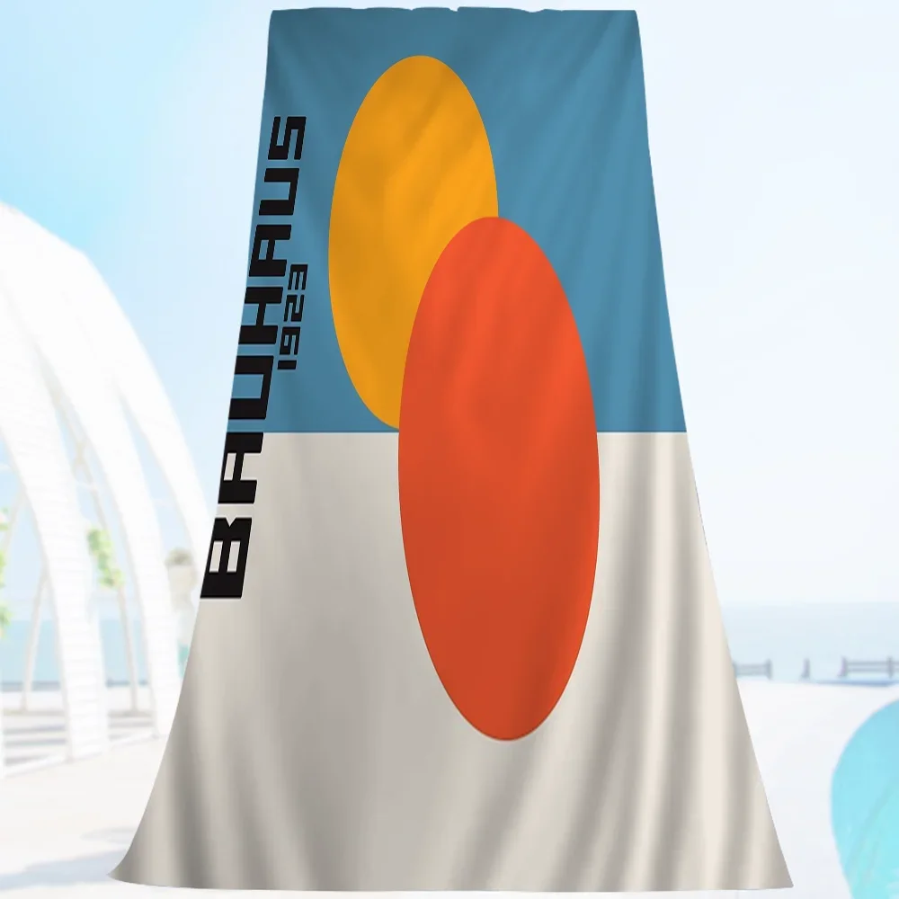 Bauhaus geometric quick-dry microfibre beach towel