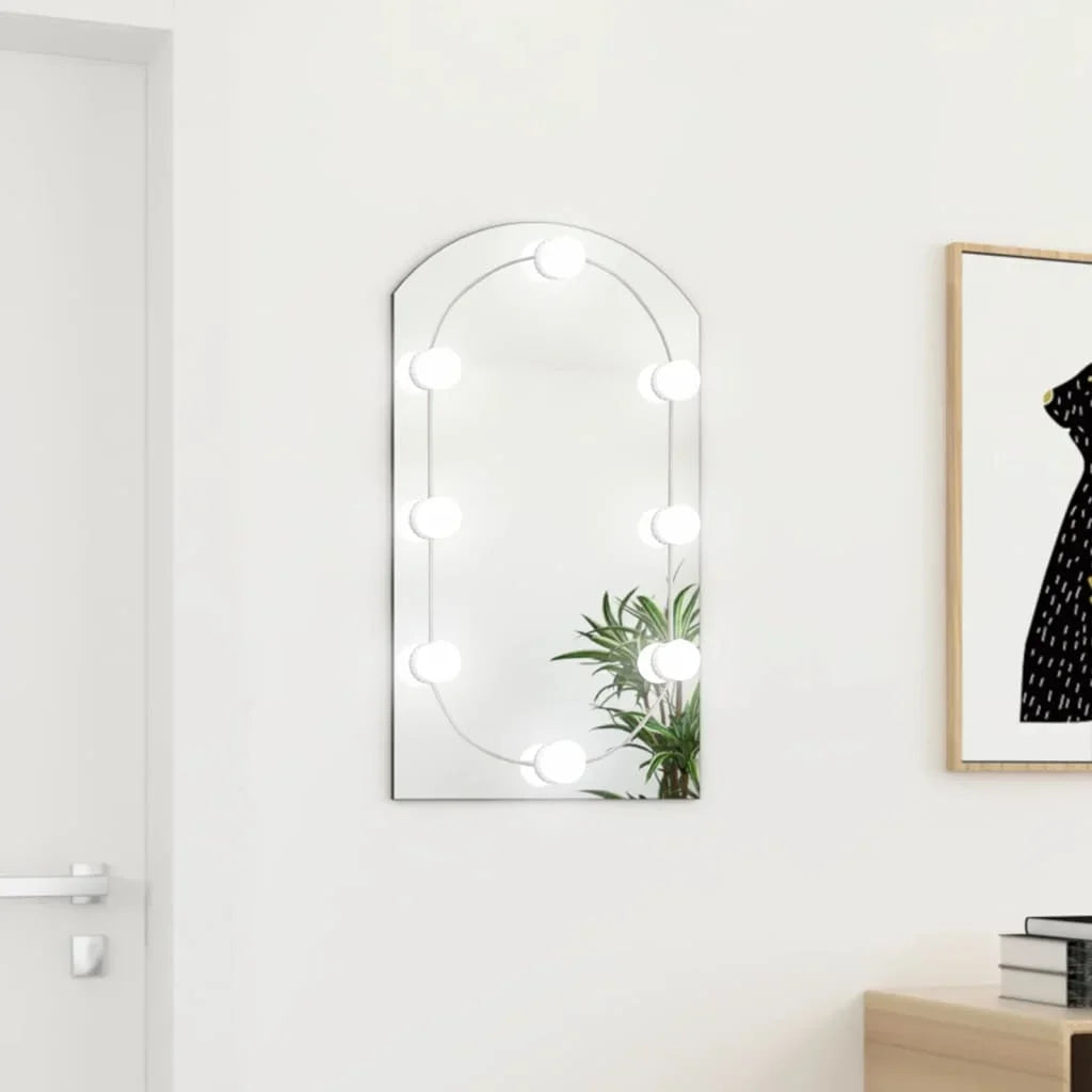 miroir en arc en verre avec éclairage led décoratif mural - vue 7 sur 7