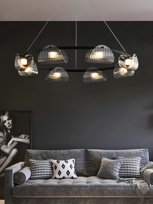 Creative glass and iron pendant light for interior decor - vue 4 sur 10