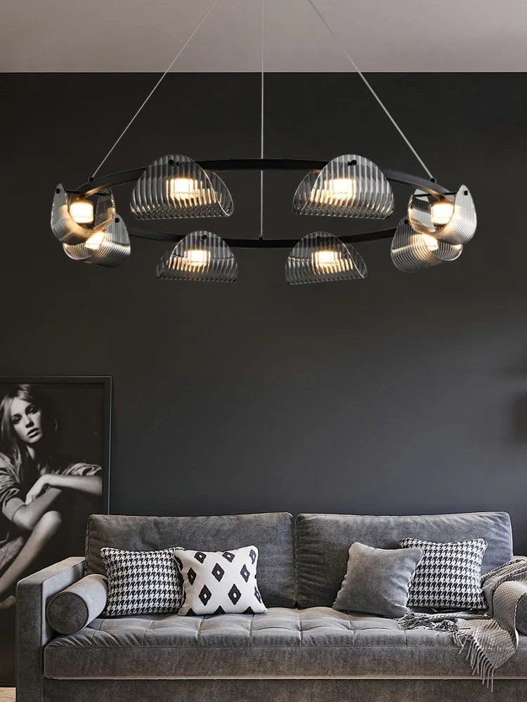 Creative glass and iron pendant light for interior decor - vue 3 sur 10