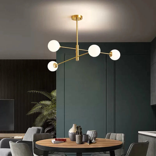 Modern glass pendant light in minimalist Nordic style for indoor decoration - vue 3 sur 9