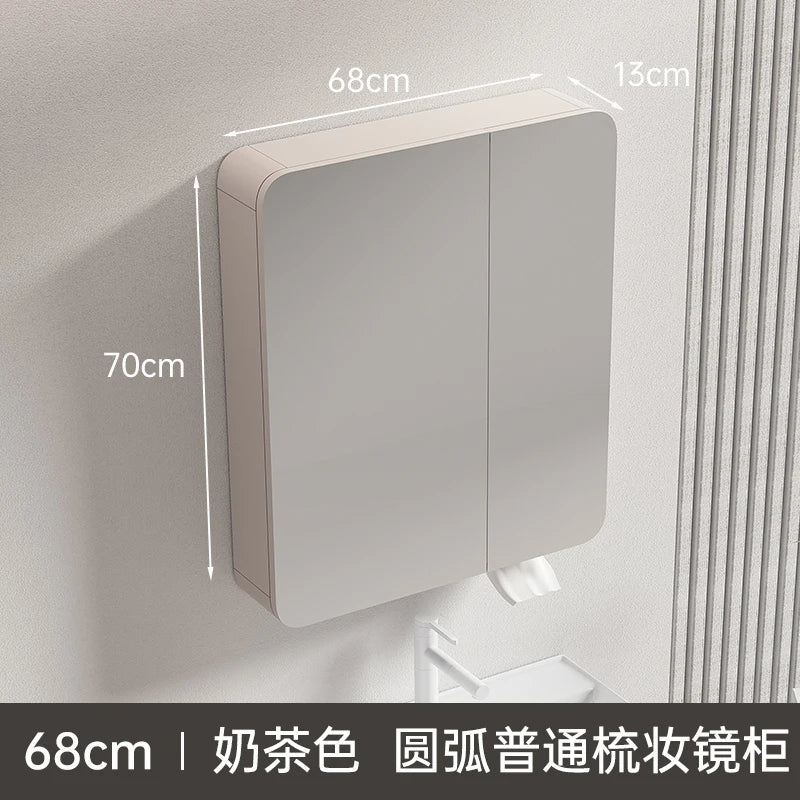 circular aluminum wardrobe with mirror, smart lighting and storage - vue 17 sur 32