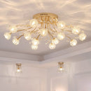 Luxury nordic crystal flower glass LED decorative chandelier