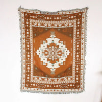 Bohemian landscape knit throw for sofa living room picnic
