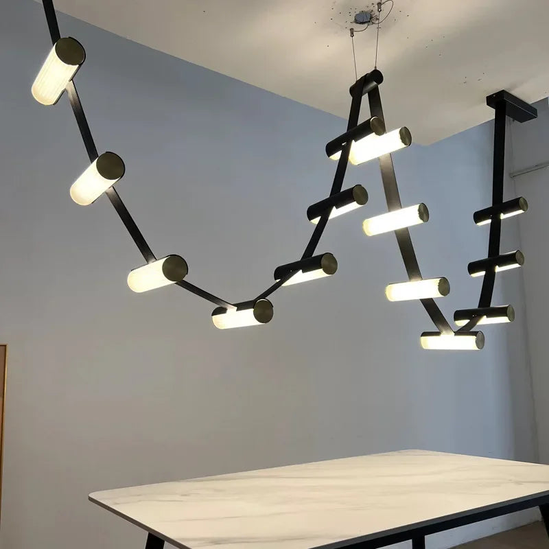 Postmodern creative leather chandelier for modern artistic decor - vue 3 sur 14