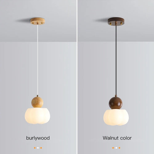 Solid wood pendant light for modern interior decor - vue 4 sur 10