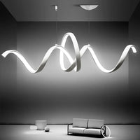 Decorative S-shaped aluminium LED pendant light