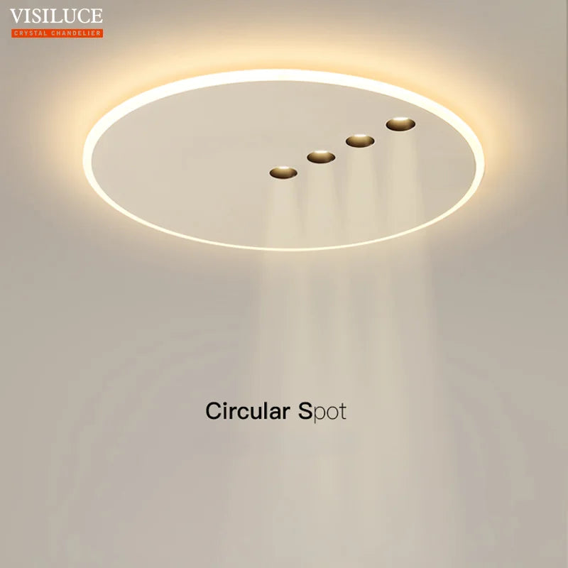 Minimalist round dimmable LED ceiling light for indoor use