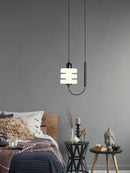 Elegant modern black and white glass chandelier