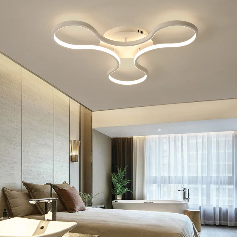Modern creative aluminium LED chandelier for restaurant or bar - vue 5 sur 11