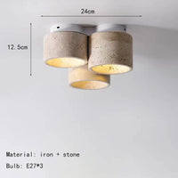 Natural marble ceiling light with stone pendant