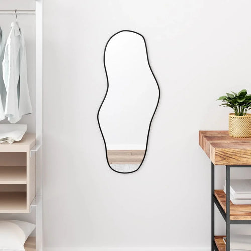 elegant and modern design wall mirror in black - vue 2 sur 7