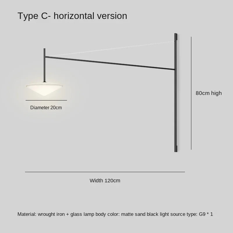 Nordic LED wall light with long swing arm
