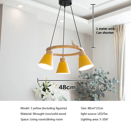 Macaron modern Nordic pendant lamp - vue 11 sur 18