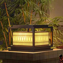 Outdoor solar LED lamp with remote control and dimmable brightness
