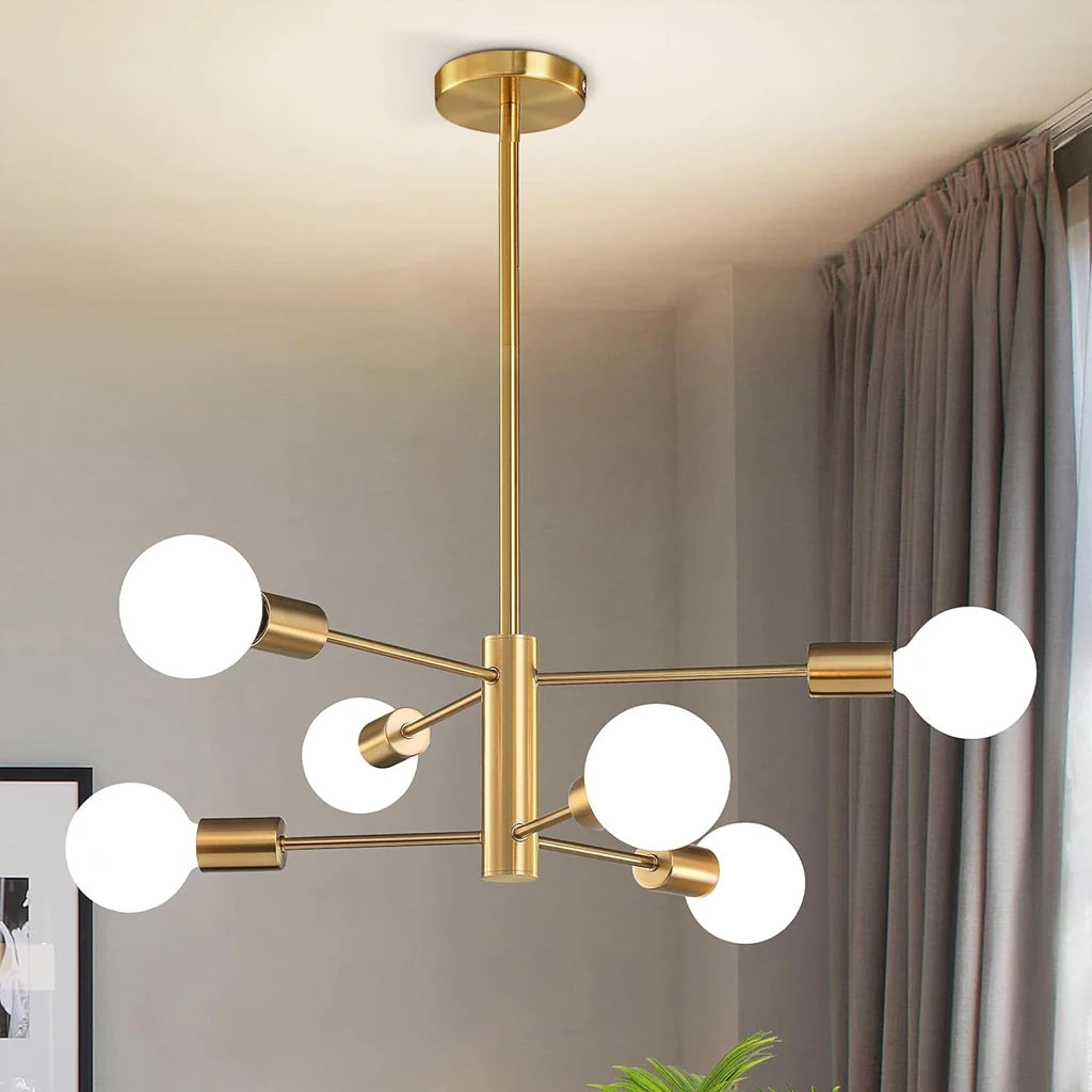Modern Sputnik chandelier satellite pendant light 2/4/8 heads decoration - vue 5 sur 10
