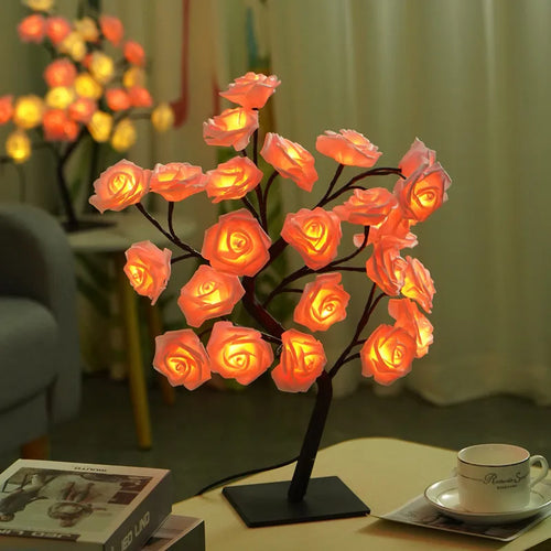 Nordic crystal LED cherry blossom table lamp night light - vue 4 sur 19