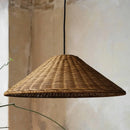 Zen conical bamboo rattan pendant light
