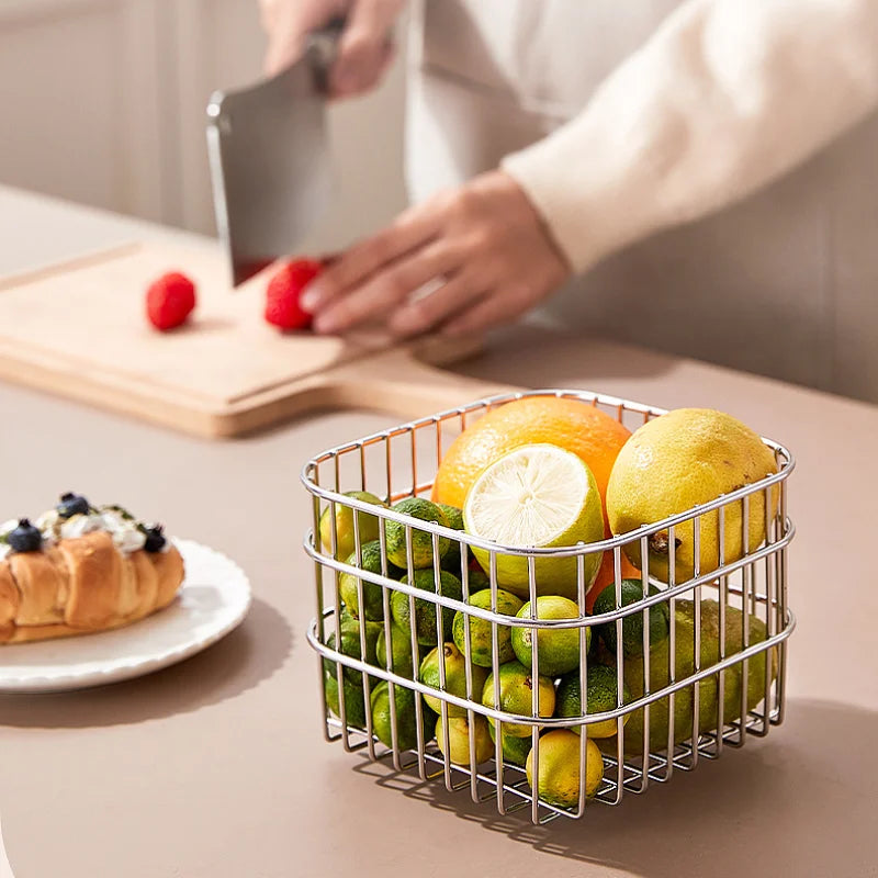 Stainless steel fruit and vegetable storage basket