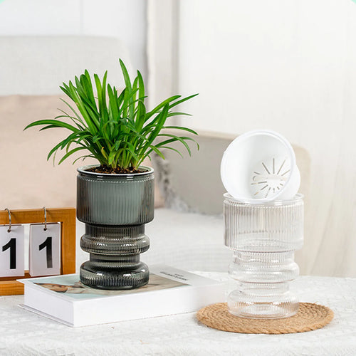 Hydroponic flower pot with automatic watering garden decoration - vue 3 sur 15